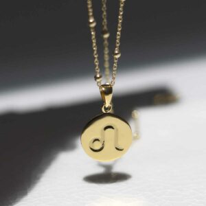 MS1208G Gold Plated Sterling Silver Leo Star Sign Necklace 1