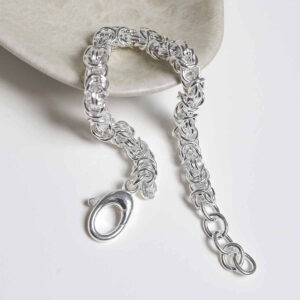 Sterling Silver Soft Circles Bracelet on jewellery dish