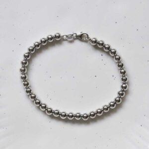 dark rhodium round balls bracelet in circle