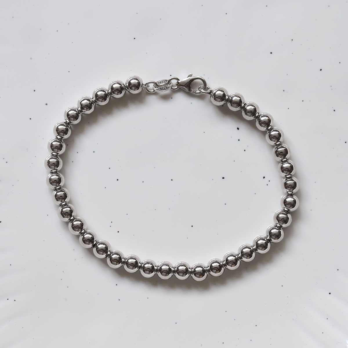 Sterling Silver Graduated Textured Bead Bracelet, 7.5