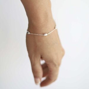 Sterling Silver Dew Drop Bracelet on model