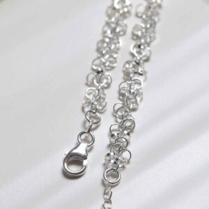 Sterling Silver Velvet Circles Bracelet on jewellery dish