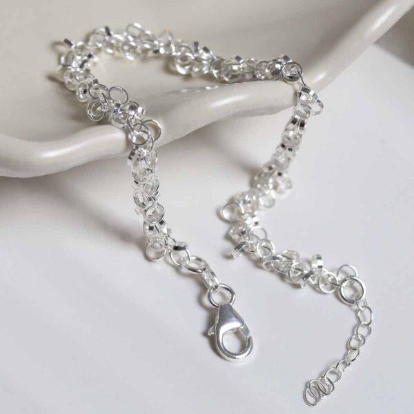 Sterling Silver Velvet Circles Bracelet on jewellery dish