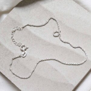 Sterling Silver Margarita Anklet on jewellery dish