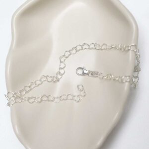 Sterling Silver Hearts Anklet in jewellery dish