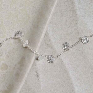 Sterling Silver Diamond Disc Bracelet on jewellery dish