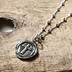 Sterling Silver Cross Coin Necklace