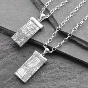 Muonionalusta Meteorite Sterling Silver Tipped Necklace