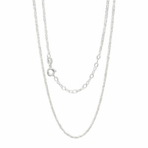 sterling silver margarita diamond cut chain hanging on white background