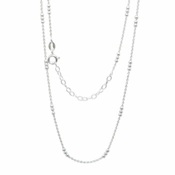 STERLING SILVER TRIPLE BALL NECKLACE MV1321N WHITE BACKGROUND