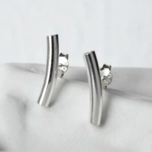 Sterling Silver Bar Stud Earrings by Martha Jackson