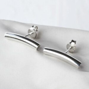 Sterling Silver Bar Stud Earrings by Martha Jackson