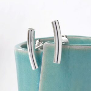 Sterling Silver Bar Stud Earrings by Martha Jackson