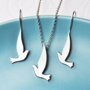 Silver Dove Necklace and Earring Set MJ0263S