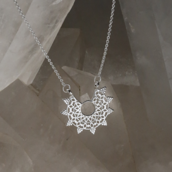 Sterlingsilvermedinanecklaceoncrystal