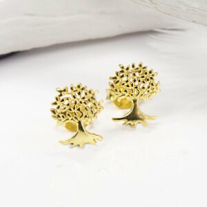 TinyTreeStudsinSterlingSilverandGoldPlatedgold