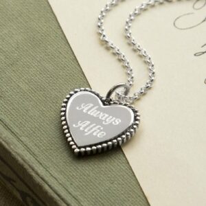 Engravable Sterling Silver Heart Necklace