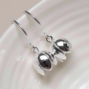 Sterling Silver Cherry Bellflower Dangly Earrings