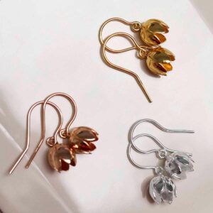 Cherry Bellflower Dangly Earrings