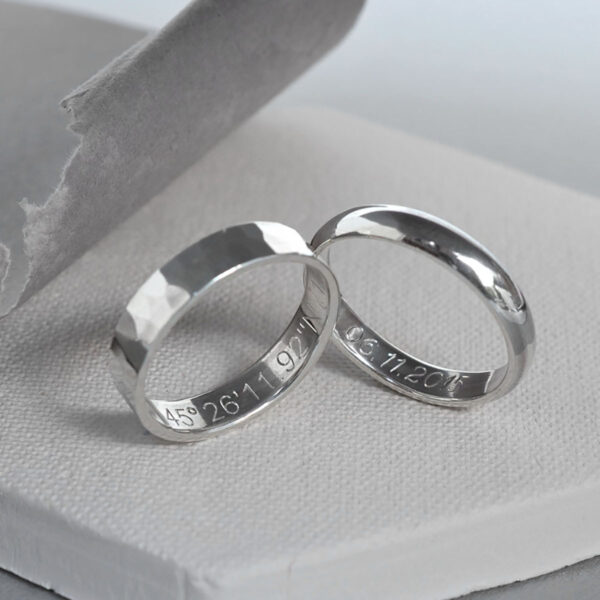 Secret Message Ring SMR_5MM HAMMERED AND POLISHED