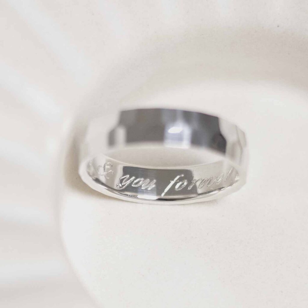 Secret Message Ring SMR_4MM HAMMERED_ME & YOU FOREVER