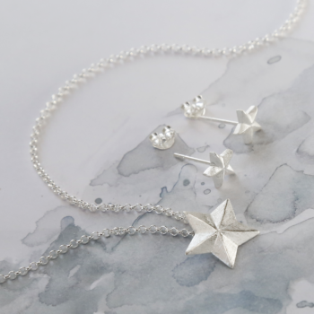 MB206E SET SOLID STAR STUD EARRINGS