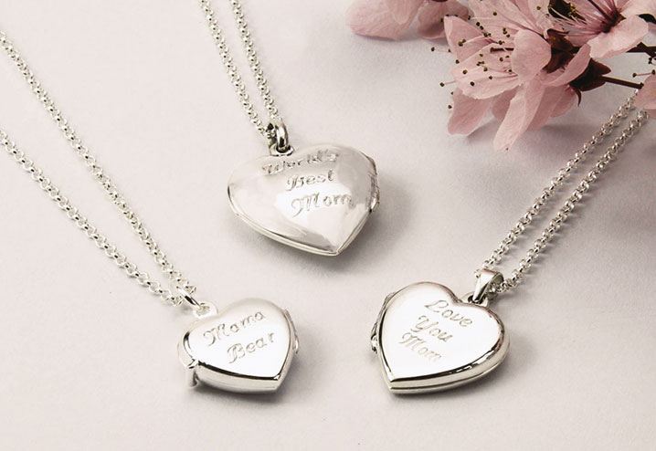 Love Heart Locket Necklace That Holds Pictures Sterling Silver Photo L