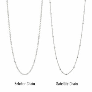 Belcher and Satellite Chain Styles on a white background