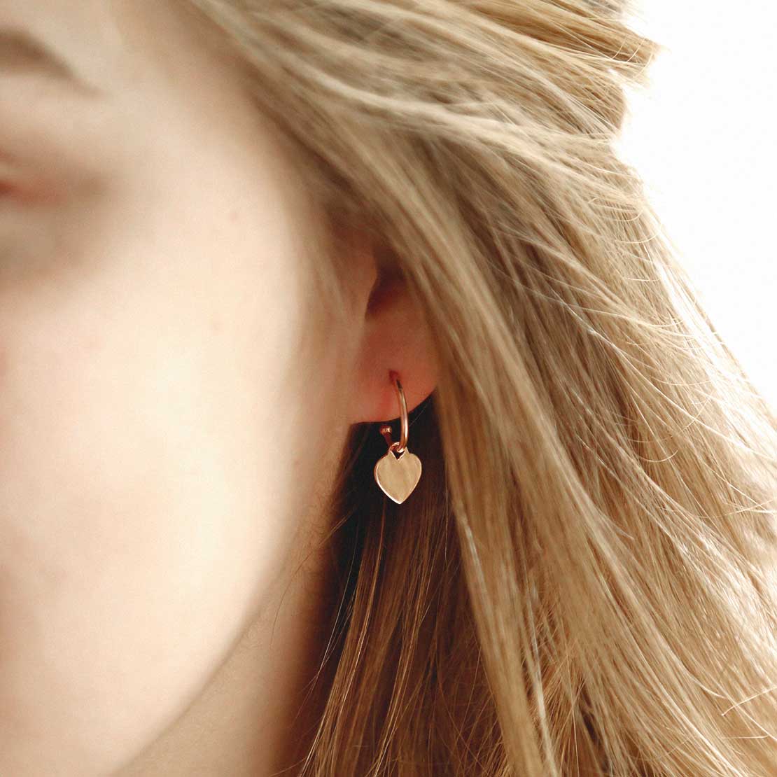 Gold Plated Sterling Silver Dangly Heart Hoops Martha Jackson