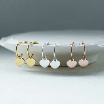 MS1211S MS1211G MS1211RG STERLING SILVER DANGLY HEART HOOPS GROUP SHOT 1110X1110 1