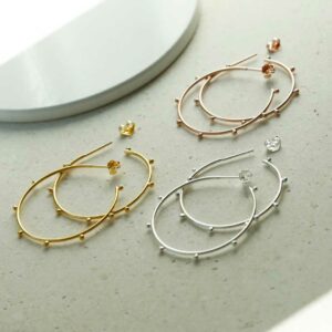 Large Bobble Hoop Earrings