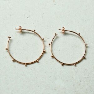 Rose Gold Plated Bobble Hoops on white background