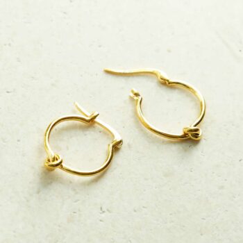 MS1214G GOLD PLATED STERLING SILVER KNOT HOOPS 1110X1110