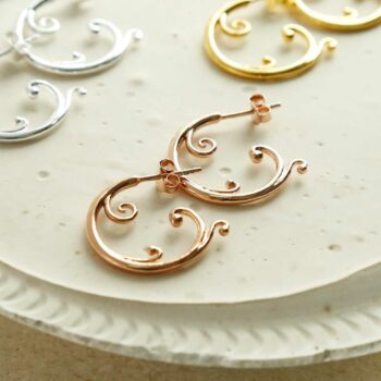 MS1215RG ROSE GOLD PLATED STERLING SILVER BAROQUE HOOPS 2 1110x1110 1 1