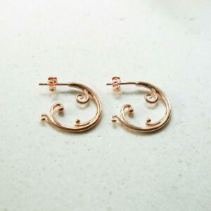 Rose Gold plated Baroque Hoop White Plaster Detail Background