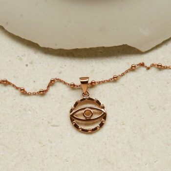 MS1219RG ROSE GOLD PLATED STERLING SILVER EVIL EYE PENDANT NECKLACE 1110X1110 3