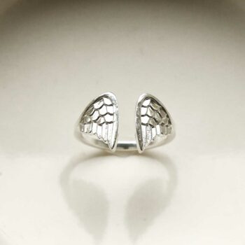 MZB100 STERLING SILVER ANGEL WINGS ADJUSTABLE RING 1 1110X1110 1