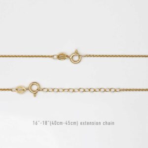 gold plated sterling silver trace chain extension length on white background