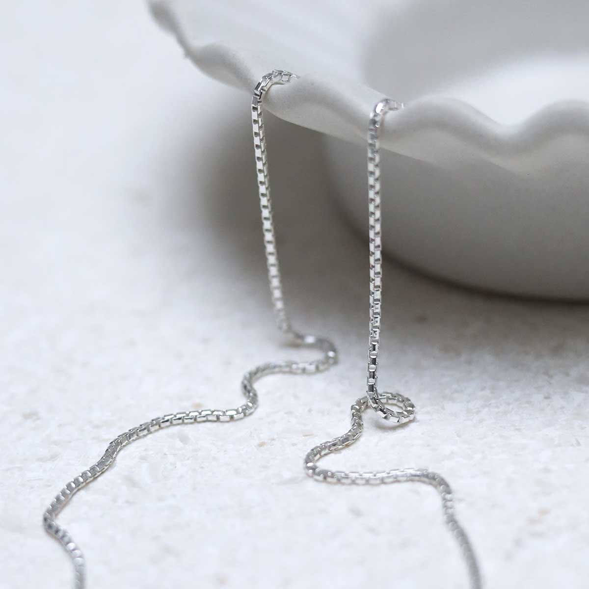 Aeon Collana In Argento 925 Venice Box Chain 1mm – Catana Sottile Ipoallergenica Con Panno Lucidante E Sacchetto Regalo