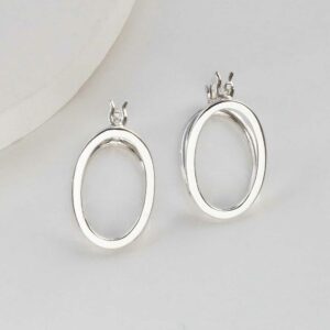 ML943 STERLING SILVER DOUBLE OVAL LOOP HOOPS 1110X1110 2