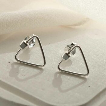 ME509 STERLING SILVER TRIANGLE STUDS 2