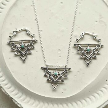 ML946 STERLING SILVER TURQUOISE SUN SET