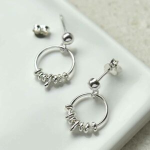 ML948 STERLING SILVER PEBBLE HOOPS 2
