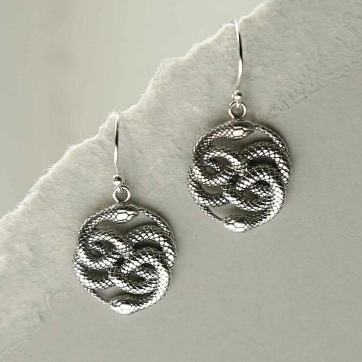 925 Sterling Silver King Cobra Snake Hook Earrings – Elegant Fashion Jewelry – Turtleland