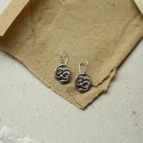 ML953E STERLING SILVER TWISTED SNAKE DANGLY EARRINGS 3 scaled