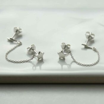 ML957 STERLING SILVER STAR AND LIGHTNING DOUBLE STUDS 3