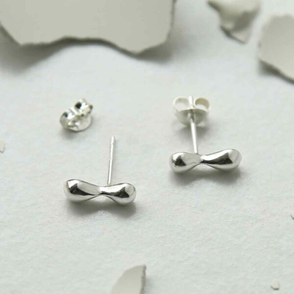 ML964 STERLING SILVER BOW TIE STUDS 4
