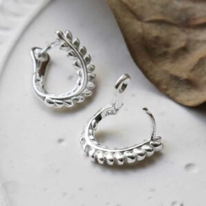 silver leafy crown hoops unlatched