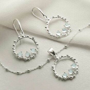 MZB112 BT STERLING SILVER BLUE TOPAZ SPLASH SET