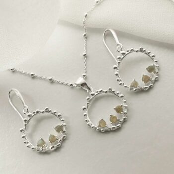 MZB112 LB STERLING SILVER LABRADORITE SPLASH SET